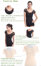Lataa kuva Galleria-katseluun, Lace short-sleeved waist compression shapewear casual top