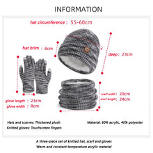 Load image into Gallery viewer, Winter Warm Hat Scarf Gloves Set - 3-Piece Fleece Lined with Touchscreen Fingers