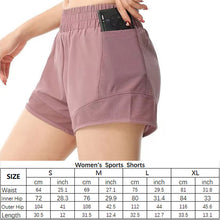 Indlæs billede til gallerivisning Women's High-Waisted Athletic Shorts with Pockets - Mesh Panel Built-In Liner Yoga Running Shorts