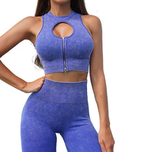 Lataa kuva Galleria-katseluun, womens workout sets crop top and sweatsuit pants seamless gym clothes suits