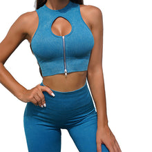 Lataa kuva Galleria-katseluun, womens workout sets crop top and sweatsuit pants seamless gym clothes suits