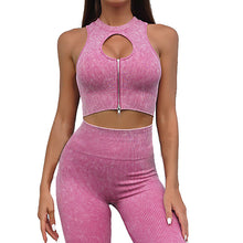 Lataa kuva Galleria-katseluun, womens workout sets crop top and sweatsuit pants seamless gym clothes suits