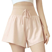Indlæs billede til gallerivisning Women's High-Waisted Athletic Shorts - 2-Layer Yoga Running Shorts with Drawstring & Phone Pocket