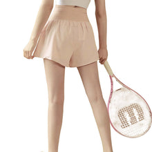 Indlæs billede til gallerivisning Women's High-Waisted Athletic Shorts - 2-Layer Yoga Running Shorts with Drawstring & Phone Pocket