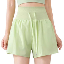 Indlæs billede til gallerivisning Women's High-Waisted Athletic Shorts - 2-Layer Yoga Running Shorts with Drawstring & Phone Pocket