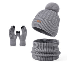 Load image into Gallery viewer, Fashion Winter Hat Scarf Gloves Set - 3-Piece Fleece Lined with Touchscreen | Luxury Style