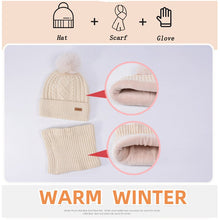 Load image into Gallery viewer, Fashion Winter Hat Scarf Gloves Set - 3-Piece Fleece Lined with Touchscreen | Luxury Style