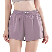 Lataa kuva Galleria-katseluun, Women's Athletic Shorts with XL Phone Pockets - Adjustable High-Waisted Yoga Running Shorts