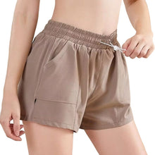 Lataa kuva Galleria-katseluun, Women's Athletic Shorts with XL Phone Pockets - Adjustable High-Waisted Yoga Running Shorts