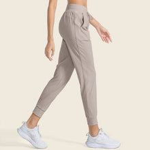 Lataa kuva Galleria-katseluun, Women's High-Waisted Yoga Pants with Drawstring & Side Pockets - Quick-Dry Athletic Leggings