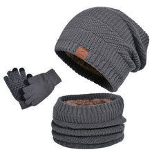 Load image into Gallery viewer, Winter Hat Scarf Gloves Set - 3-Piece Sporty Fleece Lined with Ear Protection & Touchscreen