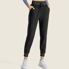 Lataa kuva Galleria-katseluun, Women's High-Waisted Yoga Pants with Drawstring & Side Pockets - Quick-Dry Athletic Leggings