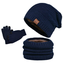 Load image into Gallery viewer, Winter Hat Scarf Gloves Set - 3-Piece Sporty Fleece Lined with Ear Protection & Touchscreen