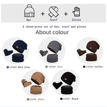 Load image into Gallery viewer, Winter Hat Scarf Gloves Set - 3-Piece Sporty Fleece Lined with Ear Protection & Touchscreen