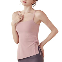 Indlæs billede til gallerivisning Women's Naked Feeling Yoga Tank Top with Built-In Bra - Drawstring Workout Vest | Skin-friendly and comfortable