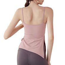 Indlæs billede til gallerivisning Women's Naked Feeling Yoga Tank Top with Built-In Bra - Drawstring Workout Vest | Skin-friendly and comfortable
