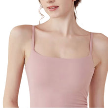Indlæs billede til gallerivisning Women's Naked Feeling Yoga Tank Top with Built-In Bra - Drawstring Workout Vest | Skin-friendly and comfortable