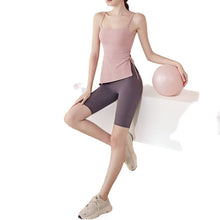 Indlæs billede til gallerivisning Women's Naked Feeling Yoga Tank Top with Built-In Bra - Drawstring Workout Vest | Skin-friendly and comfortable