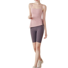 Indlæs billede til gallerivisning Women's Naked Feeling Yoga Tank Top with Built-In Bra - Drawstring Workout Vest | Skin-friendly and comfortable