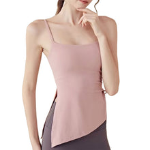 Indlæs billede til gallerivisning Women's Naked Feeling Yoga Tank Top with Built-In Bra - Drawstring Workout Vest | Skin-friendly and comfortable