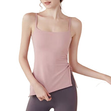 Indlæs billede til gallerivisning Women's Naked Feeling Yoga Tank Top with Built-In Bra - Drawstring Workout Vest | Skin-friendly and comfortable
