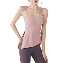 Indlæs billede til gallerivisning Women's Naked Feeling Yoga Tank Top with Built-In Bra - Drawstring Workout Vest | Skin-friendly and comfortable