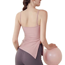 Indlæs billede til gallerivisning Women's Naked Feeling Yoga Tank Top with Built-In Bra - Drawstring Workout Vest | Skin-friendly and comfortable