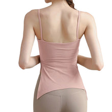 Indlæs billede til gallerivisning Women's Naked Feeling Yoga Tank Top with Built-In Bra - Drawstring Workout Vest | Skin-friendly and comfortable