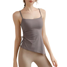 Indlæs billede til gallerivisning Women's Naked Feeling Yoga Tank Top with Built-In Bra - Drawstring Workout Vest | Skin-friendly and comfortable