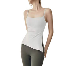 Indlæs billede til gallerivisning Women's Naked Feeling Yoga Tank Top with Built-In Bra - Drawstring Workout Vest | Skin-friendly and comfortable