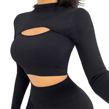 Indlæs billede til gallerivisning Womens High Waisted Workout 2 Piece Sets Crop Top and Sweatsuit Pants Seamless Sports Legging Yoga Gym Outfits Pinstripe elasticity structure