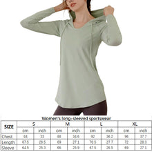 Lataa kuva Galleria-katseluun, Women's Hooded Athletic Long Sleeve Top - Sustainable Quick-Dry Workout Shirt & Versatile for Workout and Casual Wear