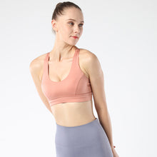 Indlæs billede til gallerivisning Women's sports bra back cross strap running fitness yoga shock vest