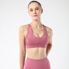 Indlæs billede til gallerivisning Women's sports bra back cross strap running fitness yoga shock vest