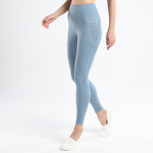 Indlæs billede til gallerivisning High Waist Leggings for Women Yoga Athletic Pants Tummy Control with Side Pockets Workout Running Pants