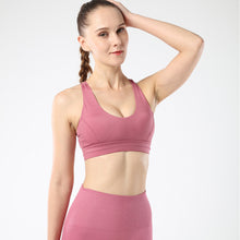 Indlæs billede til gallerivisning Women's sports bra back cross strap running fitness yoga shock vest