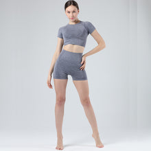Lataa kuva Galleria-katseluun, Exercise and Fitness Yoga Suit Sports short sleeve shorts Tight-fitting and Outstanding fit