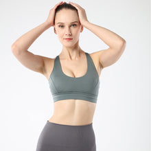 Indlæs billede til gallerivisning Women's sports bra back cross strap running fitness yoga shock vest