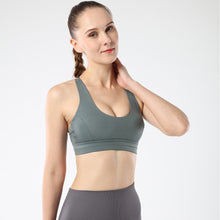 Indlæs billede til gallerivisning Women's sports bra back cross strap running fitness yoga shock vest