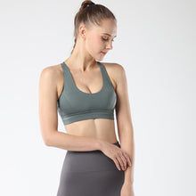 Indlæs billede til gallerivisning Women's sports bra back cross strap running fitness yoga shock vest
