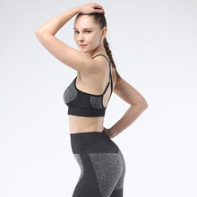Lataa kuva Galleria-katseluun, Sports Bra for Women Criss-Cross Back Strappy Longline Yoga Bra Crop Top Workout Tank