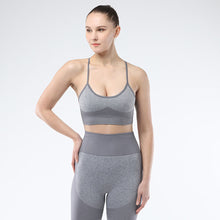 Lataa kuva Galleria-katseluun, Sports Bra for Women Criss-Cross Back Strappy Longline Yoga Bra Crop Top Workout Tank