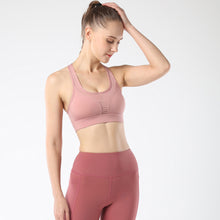 Lataa kuva Galleria-katseluun, Women Sports Bra with Back Pocket Yoga running fitness wear sports bra Racerback Bra