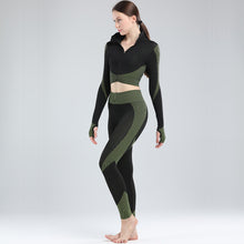 Lataa kuva Galleria-katseluun, Womens High Waisted Workout 2 Piece Sets Crop Top and Sweatsuit Pants Seamless Sports Legging Yoga Gym Outfits