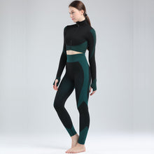 Lataa kuva Galleria-katseluun, Womens High Waisted Workout 2 Piece Sets Crop Top and Sweatsuit Pants Seamless Sports Legging Yoga Gym Outfits