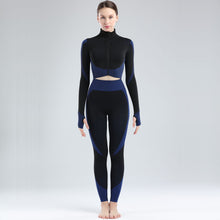 Lataa kuva Galleria-katseluun, Womens High Waisted Workout 2 Piece Sets Crop Top and Sweatsuit Pants Seamless Sports Legging Yoga Gym Outfits