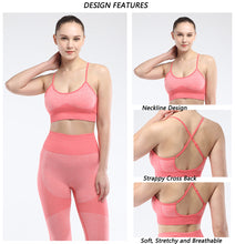 Lataa kuva Galleria-katseluun, Sports Bra for Women Criss-Cross Back Strappy Longline Yoga Bra Crop Top Workout Tank