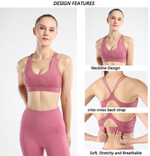 Indlæs billede til gallerivisning Women's sports bra back cross strap running fitness yoga shock vest
