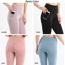 Indlæs billede til gallerivisning High Waist Leggings for Women Yoga Athletic Pants Tummy Control with Side Pockets Workout Running Pants
