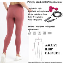 Lataa kuva Galleria-katseluun, Women’s Workout Running Leggings Pocket Tummy Control High Waist Yoga Pants